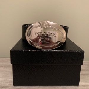 Prada Logo Detailed Belt | Saffiano Leather